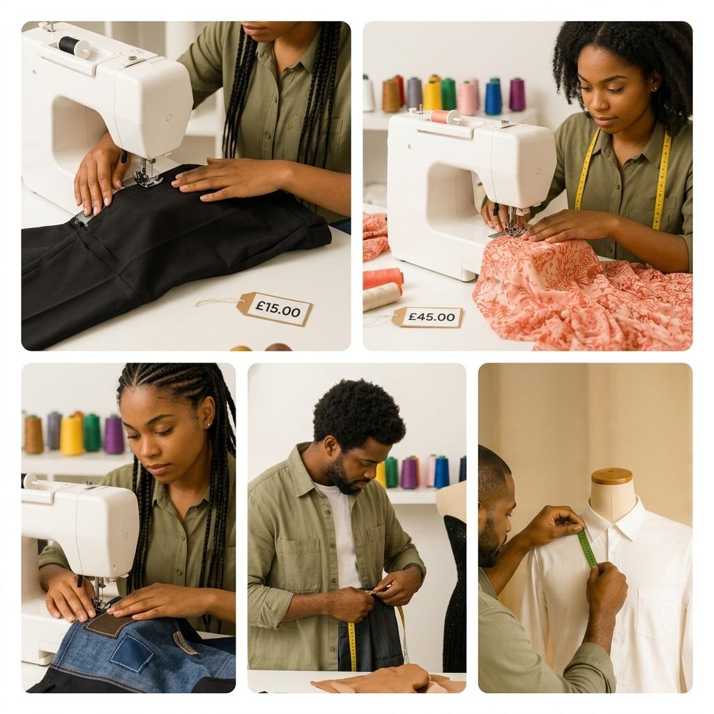 Tailors at work on MyFlaxs alterations and made-to-measure orders